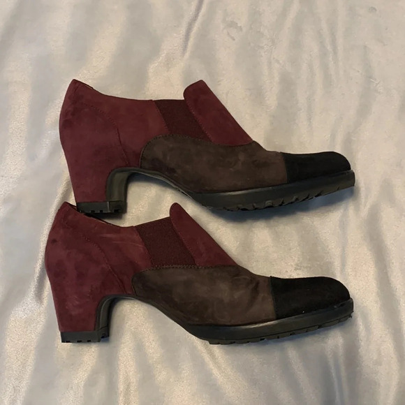 Pas de rouge purple black suede heeled booties size 41 extra light like crocs - Picture 3 of 8